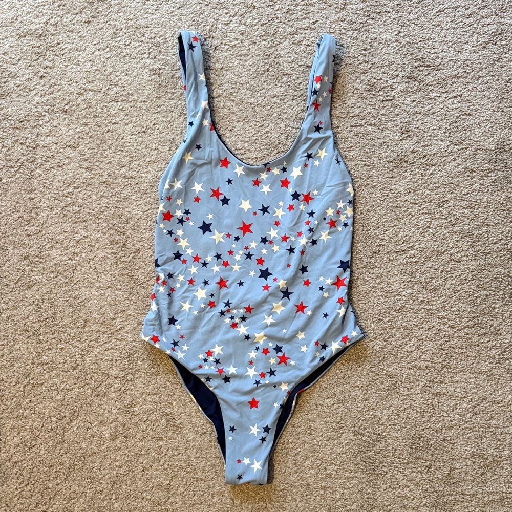 Dippin' Daisy's Light Blue Star Print One-Piece Swimsuit
